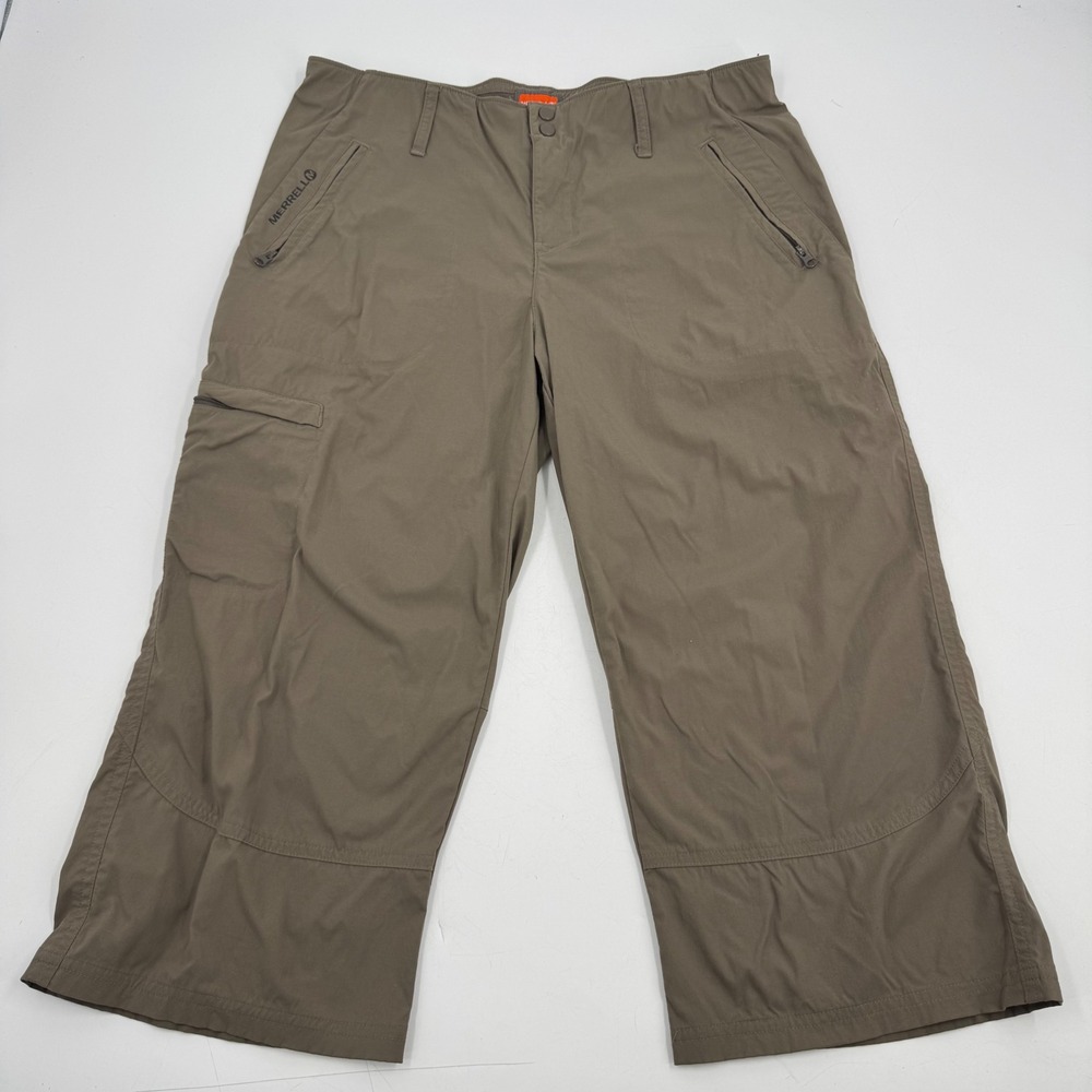 Merrell Women Cargo Capri Pants‎ Khaki Outdoor Hiking Travel Size 10